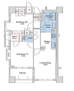 CITY SPIRE 池上【6階】の間取り