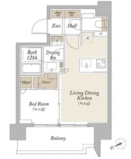 オーキッドレジデンス芝浦【10階】の間取り