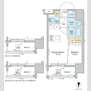 プラウドフラット亀戸ステーションプレイス【8階】の間取り