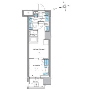 ルフォンプログレ品川戸越【7階】の間取り