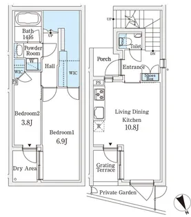 AGRATIO TERRACE 恵比寿(アグレシオ テラス 恵比【1階】の間取り