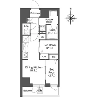 コンフォリア・リヴ西蒲田【10階】の間取り