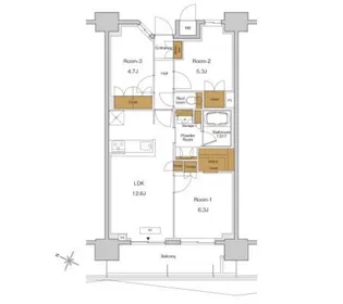 RJRプレシア東十条ガーデン【10階】の間取り