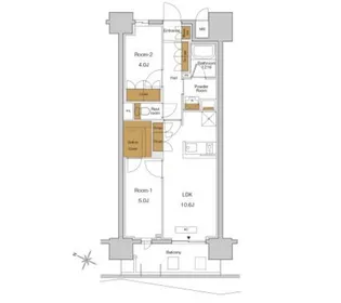 RJRプレシア東十条ガーデン【10階】の間取り
