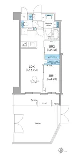 クレヴィアリグゼ西馬込【1階】の間取り