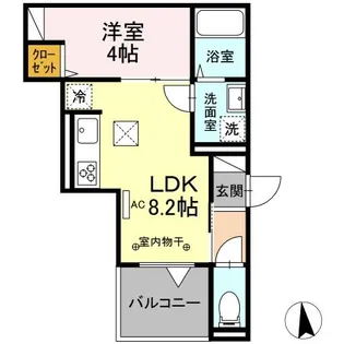 DーROOM小倉【1階】の間取り