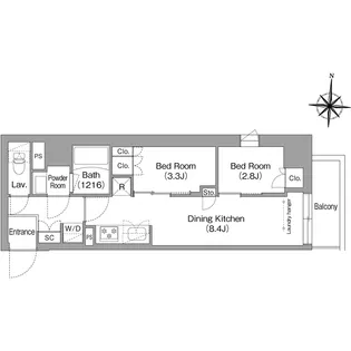 コンフォリア・リヴ南品川【1階】の間取り