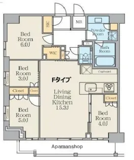 クレストコート池上【14階】の間取り