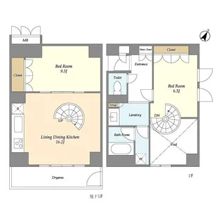 HF目黒行人坂レジデンス【1階】の間取り