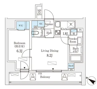 フィシオ飯田橋【12階】の間取り