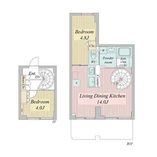 プライムアーバン目黒三田【0106号室】の間取り
