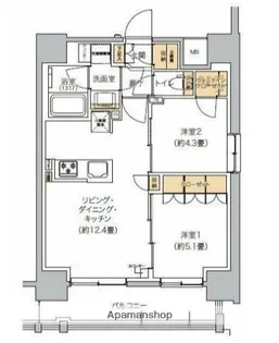 リビオメゾン芝浦【6階】の間取り