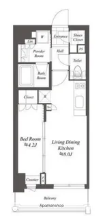 クレストコート白金高輪【3階】の間取り