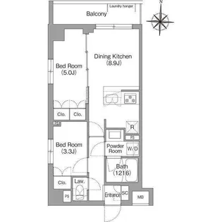 BPRレジデンス大島【1階】の間取り