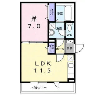 六ツ角フラット3号【2階】の間取り