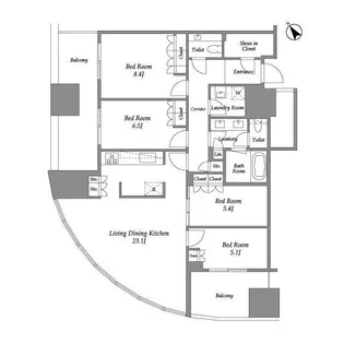 麻布台ヒルズレジデンスB【10階】の間取り