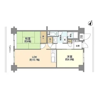 東急ドエルアルス久が原A棟【2階】の間取り