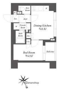 ブランシエスタ品川大井町パークエッジ【2階】の間取り