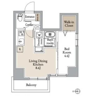 グランカーサ住吉Ⅱ【2階】の間取り
