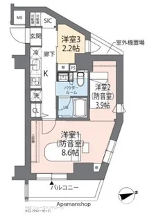 ミュージションプラス大森山王【3階】の間取り