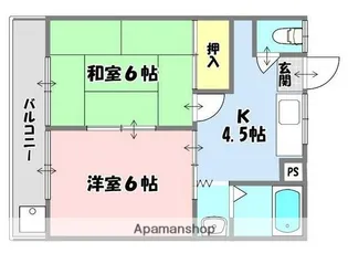 平和コーポ2号館【2階】の間取り