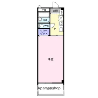カーサ第一宇喜田2号棟【610号室】の間取り
