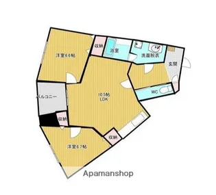ラウンドタワーオペリア【10階】の間取り
