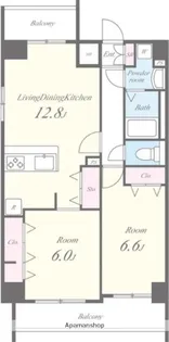 グランシャリオ【406号室】の間取り