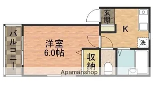 プチパレス【201号室】の間取り