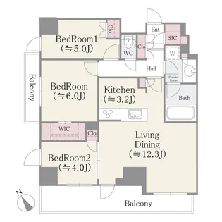 クレアーレ船堀【13階】の間取り