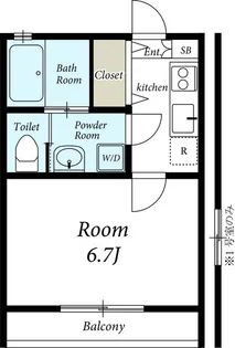 リリックコートひまわり【1階】の間取り