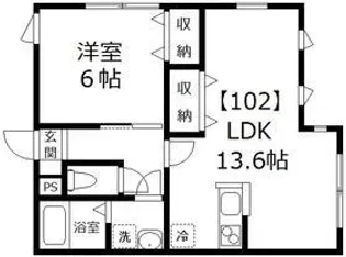 グレースコート【102号室号室】の間取り