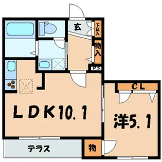 シャトーグレース【1階】の間取り