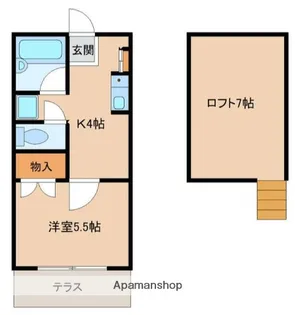 西新小岩コスモハイツ【1階】の間取り
