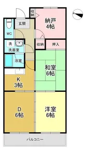 シュロス中之庭【101号室】の間取り