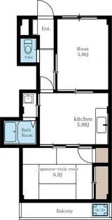ペアシティマンション1【2階】の間取り