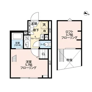 エクセラン高砂【3階】の間取り