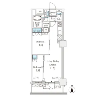 フロンティアレジデンス錦糸公園【6階】の間取り