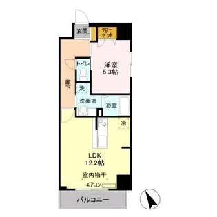 プライムコート千成【9階】の間取り