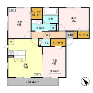 ソレイユⅡ【3階】の間取り