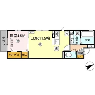 レクサス本町【1階】の間取り