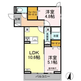カサベルテ鹿骨【2階】の間取り