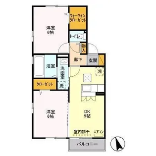 シャルマン市川【1階】の間取り