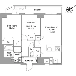 HF押上レジデンス【7階】の間取り