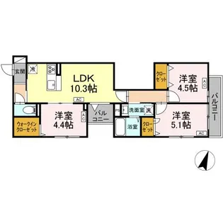 セレスティア西瑞江【3階】の間取り