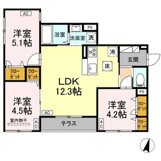 セレスティア西瑞江【1階】の間取り