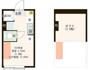 メゾン フルール 小岩駅前【102号室号室】の間取り