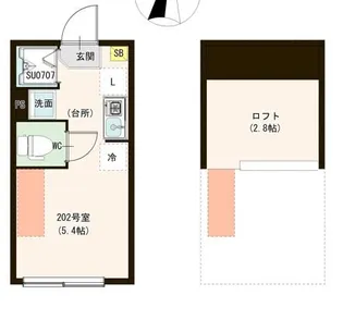 カーサ エスト 小岩【202号室号室】の間取り