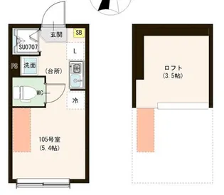 カーサ エスト 小岩【105号室号室】の間取り