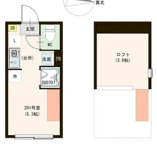 ル・ブラン小岩【201号室号室】の間取り